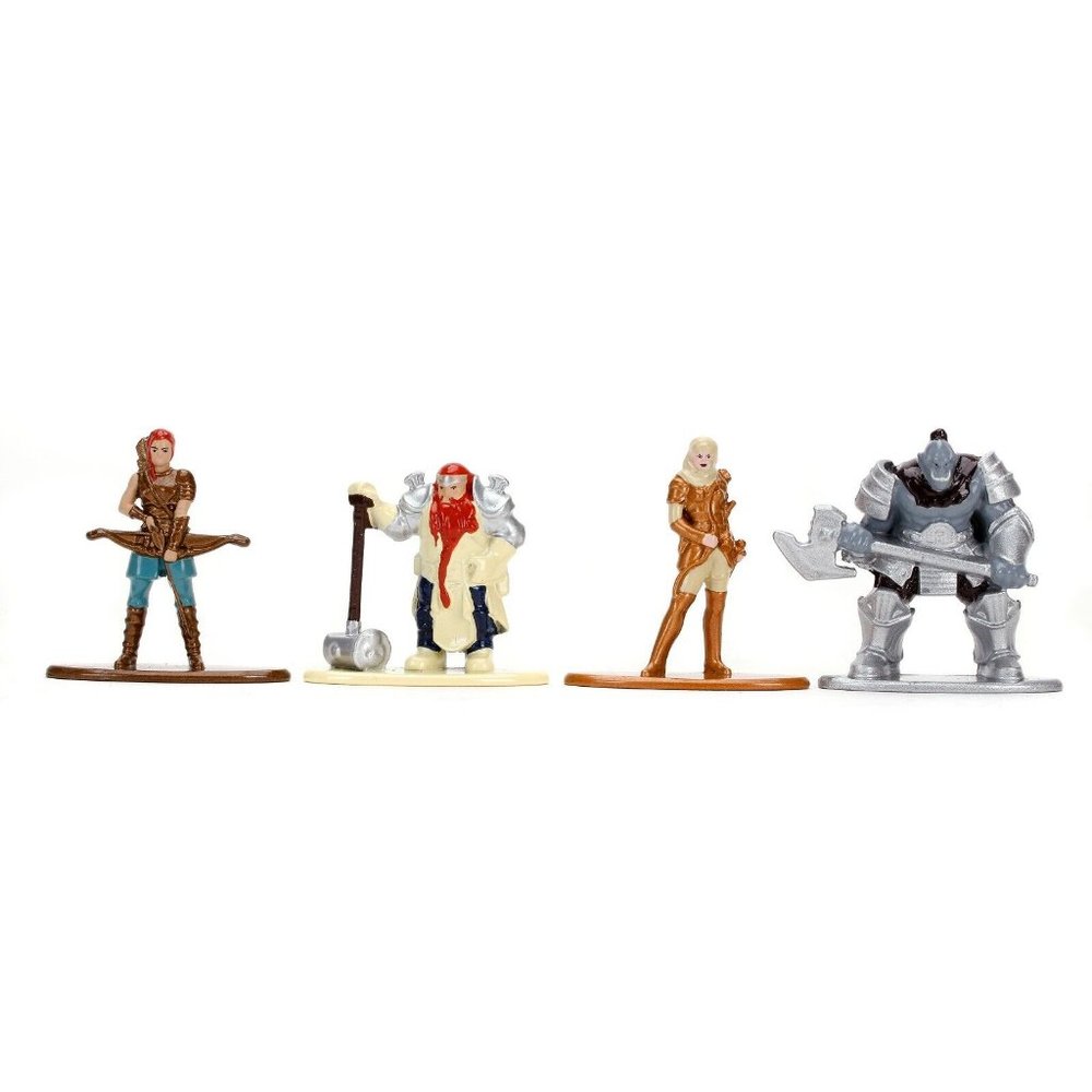 Dungeons & Dragons Jada Toys Diecast Starter Pack Action Figure Set, 4 Pieces